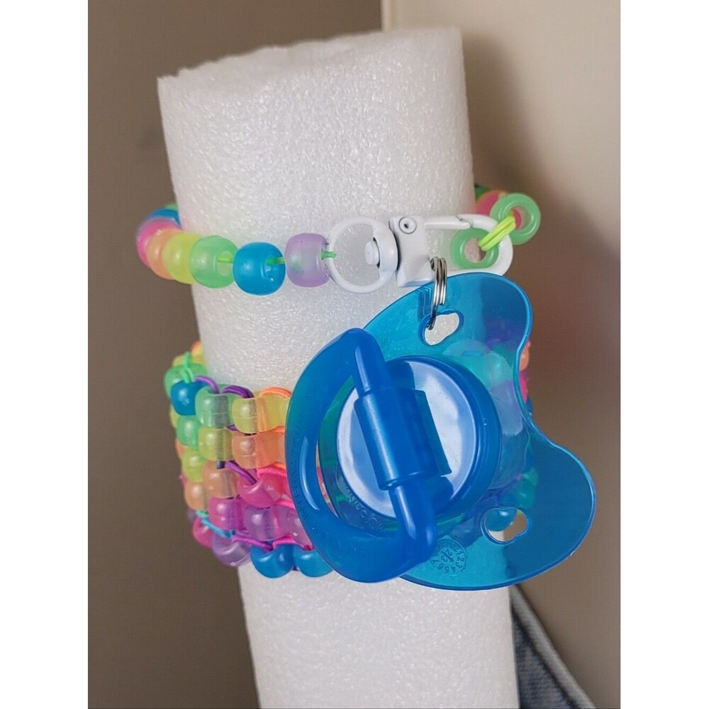 2pc rainbow glow convertible choker & removable binky cord necklace star charm - Picture 6 of 11